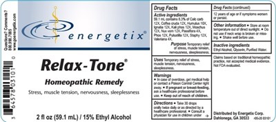 2 Oz. Bottle Label (Relax Tone 2 Oz. Bottle Label)
